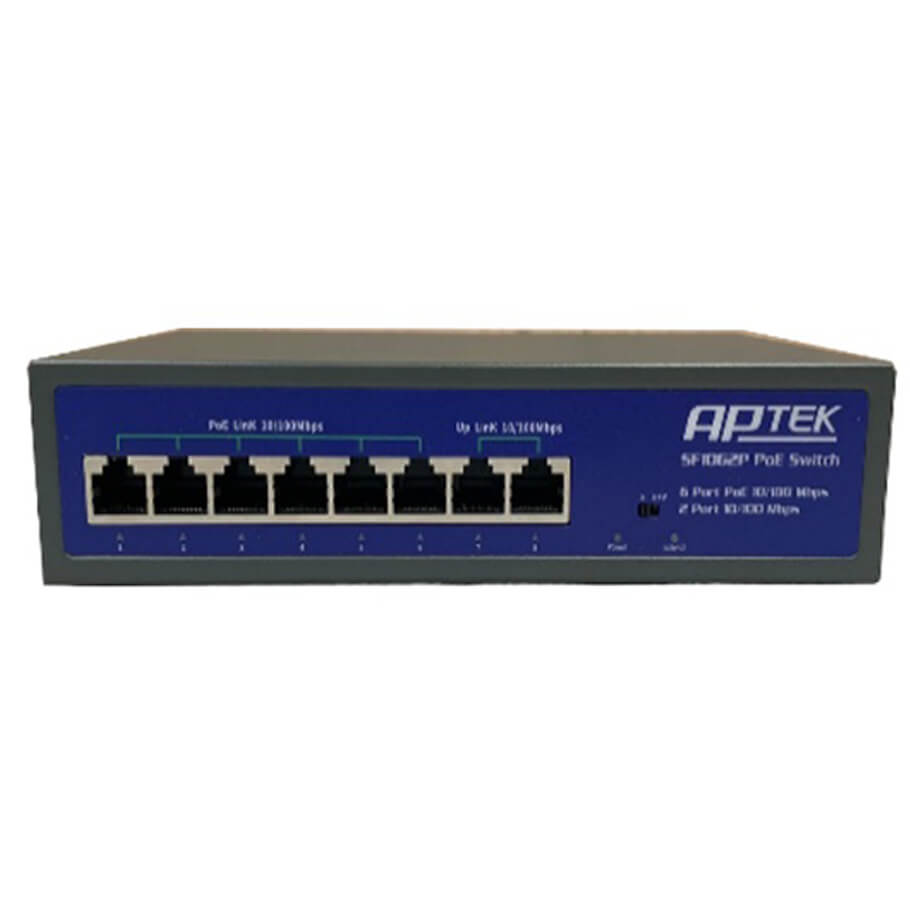 6-Port 10/100Mbps PoE Switch APTEK SF1062P